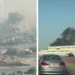 Black smoke rose over the skyline of Doha following the targeted strike.