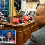 President Trump taunting top Democratic leaders with 'Trump 2028' hats