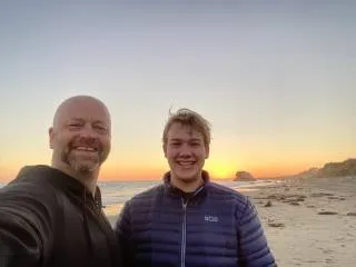 Robert Duffer and son, Kia Carnival road trip